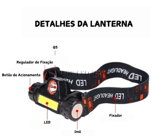 Lanterna de Cabeça Multiuso