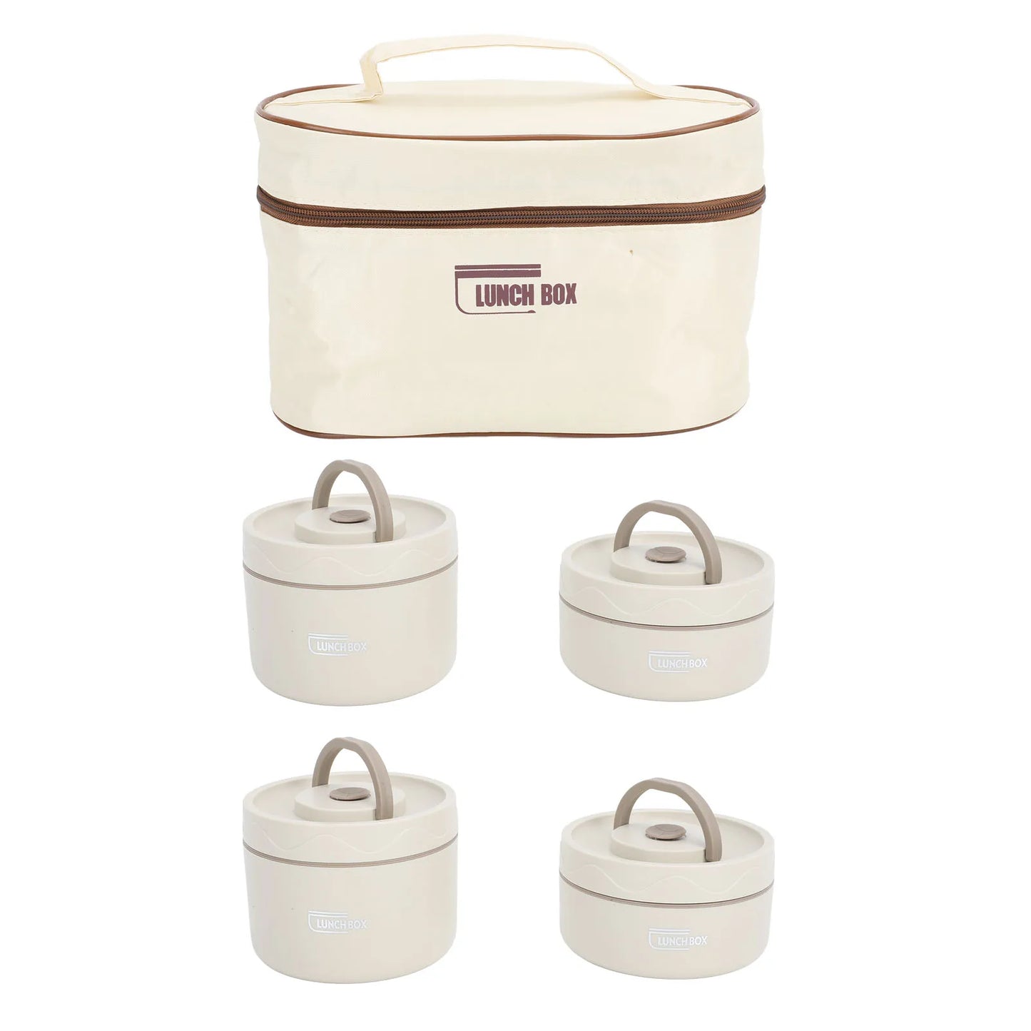 Kit Potes Térmicos Aço Inox 304 com Lancheira
