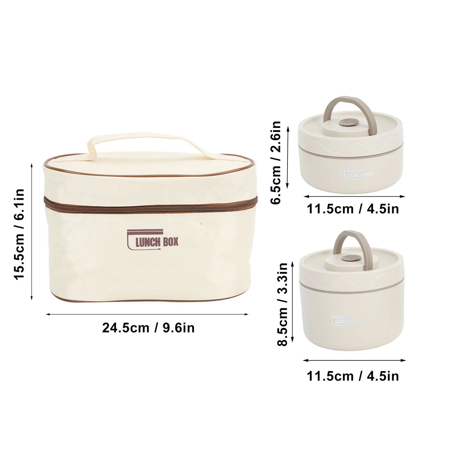 Kit Potes Térmicos Aço Inox 304 com Lancheira
